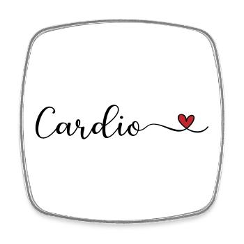 Cardio avec un cœur - Magnet carré - blanc - Devant