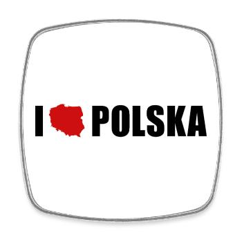 I love Polska Ich liebe Polen - Viereckiger Kühlschrankmagnet - Weiß - Vorne
