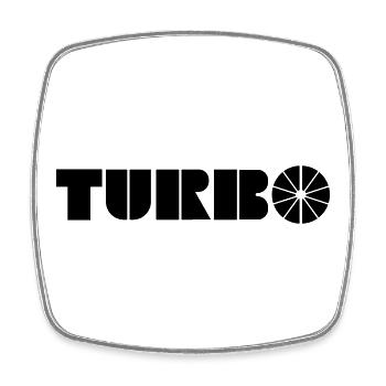 Turbo - Viereckiger Kühlschrankmagnet - Weiß - Vorne
