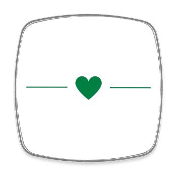 Grünes Herz | Minimal Love Design - Viereckiger Kühlschrankmagnet - Weiß - Vorne