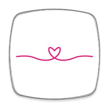 Ligne de cœur minimale | Pink Love Design - Magnet carré - blanc - Devant