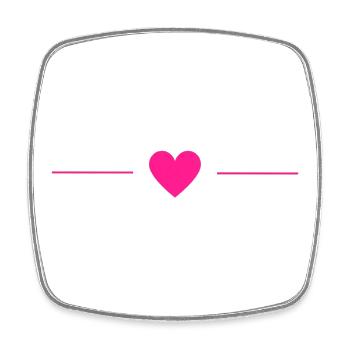 Cœur Rose Minimal | Simple Love Design - Magnet carré - blanc - Devant