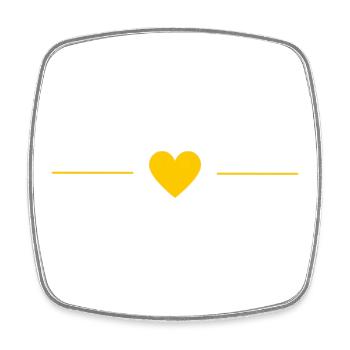 Minimal Gelbes Herz | Love Line Design - Viereckiger Kühlschrankmagnet - Weiß - Vorne