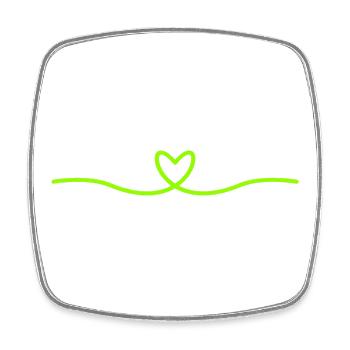 Minimal Herz Linie | Grünes Herz Design - Viereckiger Kühlschrankmagnet - Weiß - Vorne