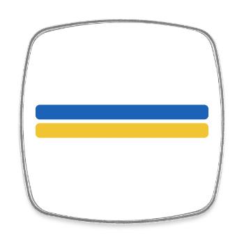 Ukraine Flagge Minimal - Fahne Fan Streifen Design - Viereckiger Kühlschrankmagnet - Weiß - Vorne