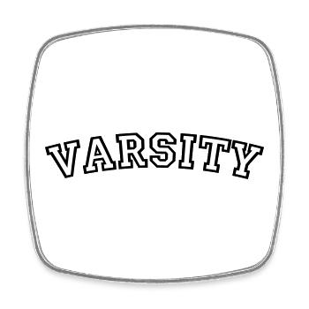 Schriftart des Varsity College - Viereckiger Kühlschrankmagnet - Weiß - Vorne