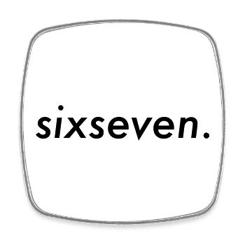Six-seven - Viereckiger Kühlschrankmagnet - Weiß - Vorne
