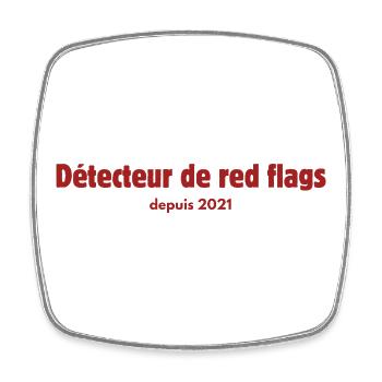 détecteur de red flags depuis 2021 - Magnet carré - blanc - Devant