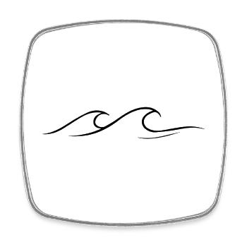 Ondes miniamlistiques tracées par une ligne - Magnet carré - blanc - Devant