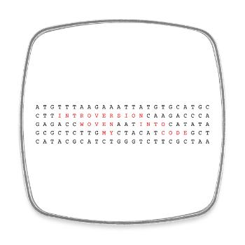 Introversion Woven Into My Code DNA - Square fridge magnet - white - Front