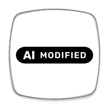 IA modifiée - Magnet carré - blanc - Devant