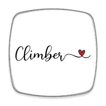 Climber Heart Typography - Square fridge magnet - white - Front