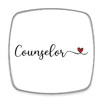 Conseiller au cœur - Magnet carré - blanc - Devant