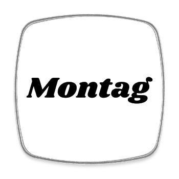 Montag Schriftzug - Viereckiger Kühlschrankmagnet - Weiß - Vorne