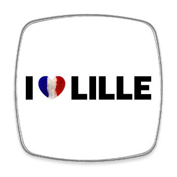 J’adore Lille, France - Magnet carré - blanc - Devant