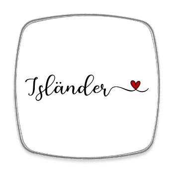 Isländer mit Herz - Viereckiger Kühlschrankmagnet - Weiß - Vorne