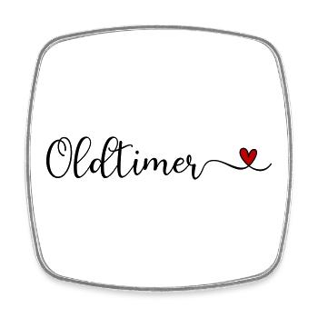 Oldtimer - Viereckiger Kühlschrankmagnet - Weiß - Vorne
