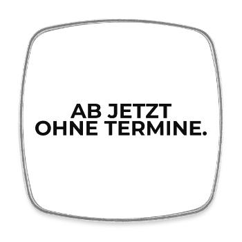 Ab jetzt ohne Termine – Statement - Viereckiger Kühlschrankmagnet - Weiß - Vorne