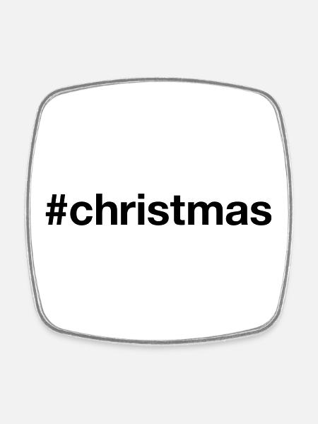 JUL Hashtag jul - Firkantet kjøleskapsmagnet - hvit