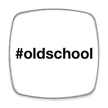 OLD SCHOOL Retro Vintage - Viereckiger Kühlschrankmagnet - Weiß - Vorne