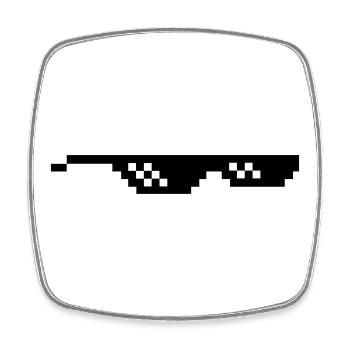 Deal with it Sonnenbrille Pixelbrille - Viereckiger Kühlschrankmagnet - Weiß - Vorne