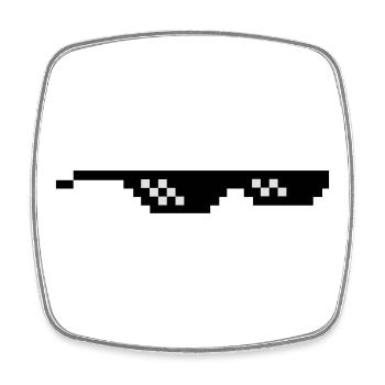 Pixelbrille Sunglasses Pixel - Viereckiger Kühlschrankmagnet - Weiß - Vorne