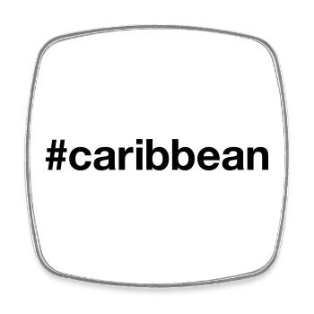 CARIBBEAN Hashtag Karibisch Karibik - Viereckiger Kühlschrankmagnet - Weiß - Vorne
