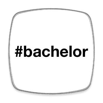 BACHELOR Hashtag - Viereckiger Kühlschrankmagnet - Weiß - Vorne