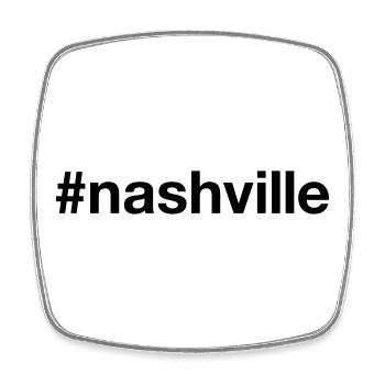 NASHVILLE Hashtag Tennessee - Viereckiger Kühlschrankmagnet - Weiß - Vorne