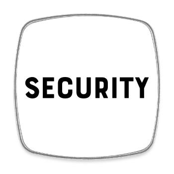 Security - Viereckiger Kühlschrankmagnet - Weiß - Vorne