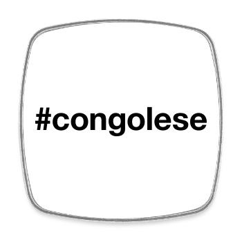 CONGOLESE Hashtag Kongo Congo - Viereckiger Kühlschrankmagnet - Weiß - Vorne