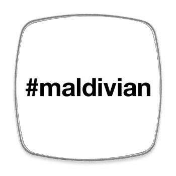 MALEDIVEN Hashtag Maledivian - Viereckiger Kühlschrankmagnet - Weiß - Vorne