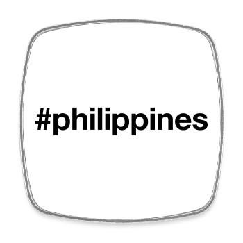 PHILIPPINEN Hashtag Philippines - Viereckiger Kühlschrankmagnet - Weiß - Vorne