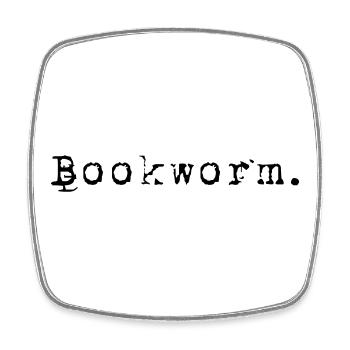 Bookworm Bücher Bücherwurm - Viereckiger Kühlschrankmagnet - Weiß - Vorne