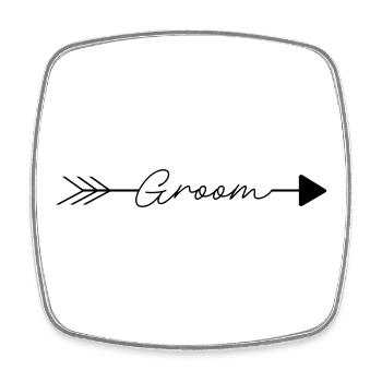 Groom - Viereckiger Kühlschrankmagnet - Weiß - Vorne