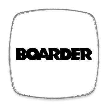 Boarder (Schwarz) Snowboard Snowboarder - Viereckiger Kühlschrankmagnet - Weiß - Vorne