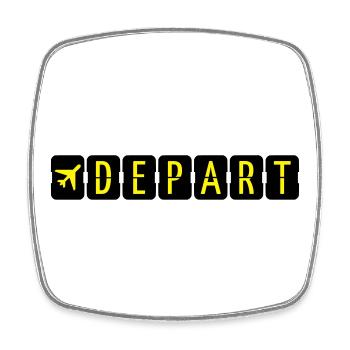 Départ - Magnet carré - blanc - Devant