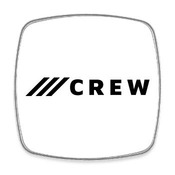 CREW - Viereckiger Kühlschrankmagnet - Weiß - Vorne