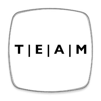 TEAM with stripes - Square fridge magnet - white - Front