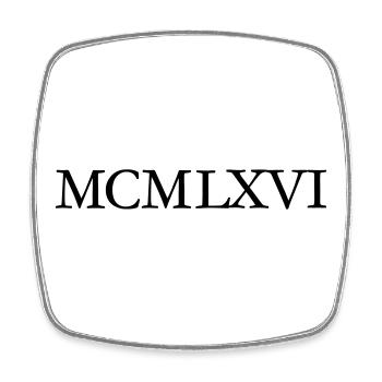 MCMLXVI 1966 Roman Anniversaire Année - Magnet carré - blanc - Devant