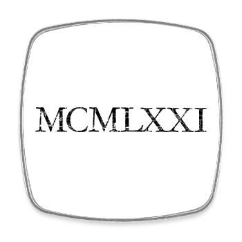 MCMLXXI Jahr 1971 (Vintage Schwarz) Geburtstag - Viereckiger Kühlschrankmagnet - Weiß - Vorne