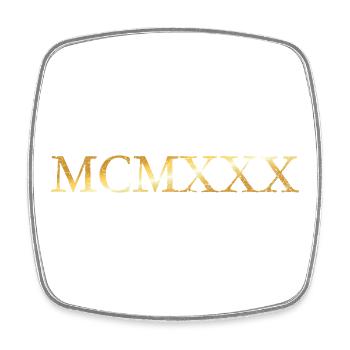 MCMXXX 1930 (Vintage Goldgelb) Geburtstag - Viereckiger Kühlschrankmagnet - Weiß - Vorne