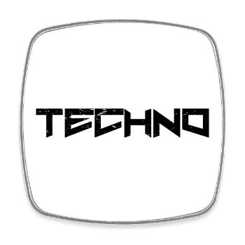 Techno - Viereckiger Kühlschrankmagnet - Weiß - Vorne