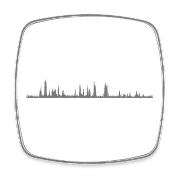 Audio Waveform - Square fridge magnet - white - Front