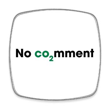 No CO2 Comment – Saubere Energie Statement - Viereckiger Kühlschrankmagnet - Weiß - Vorne