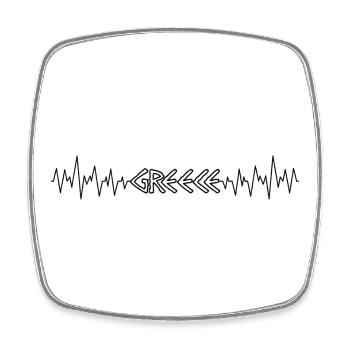 Greece – Heartbeat & Love of Countries - Square fridge magnet - white - Front