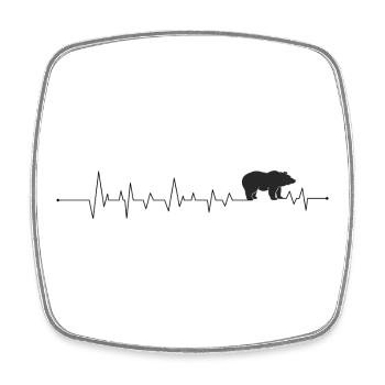 Minimalistische Bären-Silhouetten-Grafik - Viereckiger Kühlschrankmagnet - Weiß - Vorne