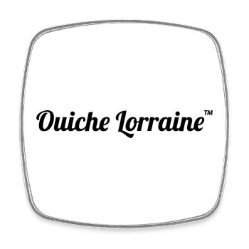 Ouiche lorraine - La Classe Américaine citation - Magnet carré - blanc - Devant