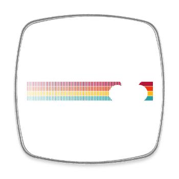 Lebendiges Regenbogen-Fahrradmuster - Viereckiger Kühlschrankmagnet - Weiß - Vorne
