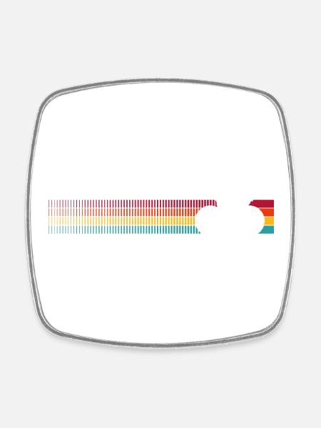 Lebendiges Regenbogen-Fahrradmuster - Viereckiger Kühlschrankmagnet - Weiß